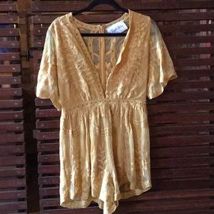 Brigitte Bailey Gold Romper